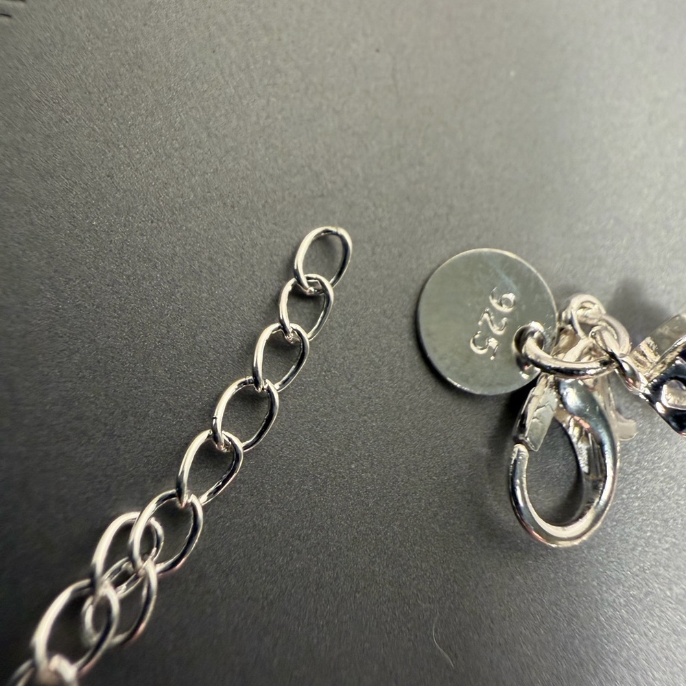 NEW 925 Sterling Silver Heart blue Bracelet - Picture 5 of 11